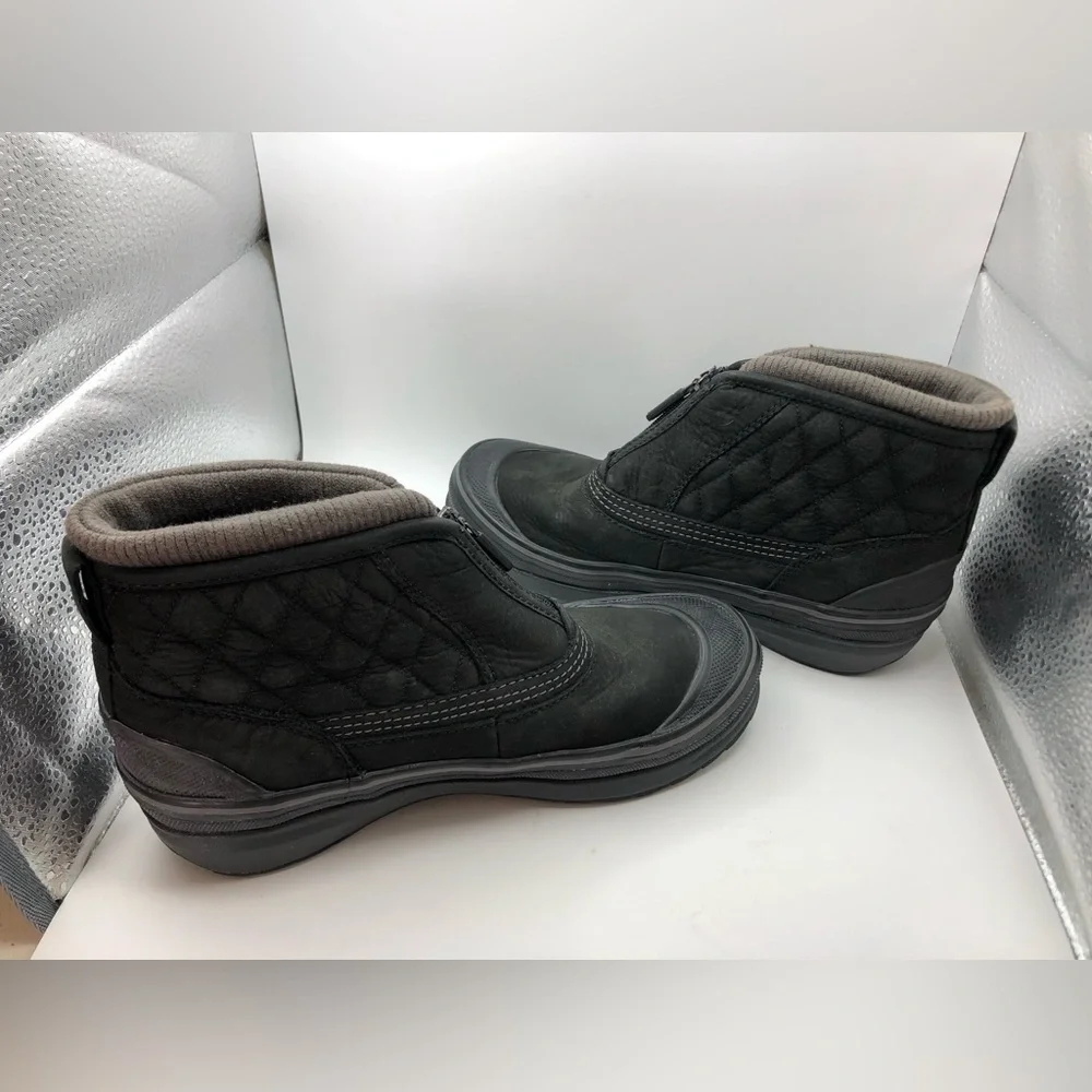 Clarks Black Quilted Winter Zip Ankle Boots